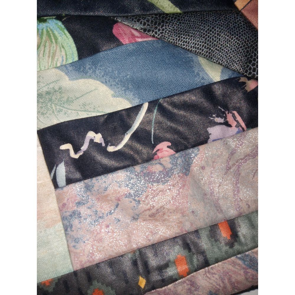 Vintage Y2k Boho Multi Colored Fabric Patchwork Chained Clutch Purse - Picture 8 of 12
